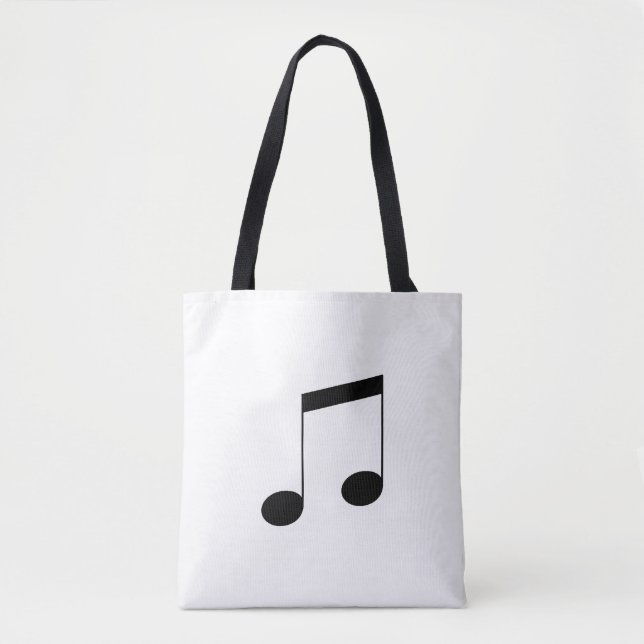 Bolsa Tote Music One Black Beam Note, (Frente)