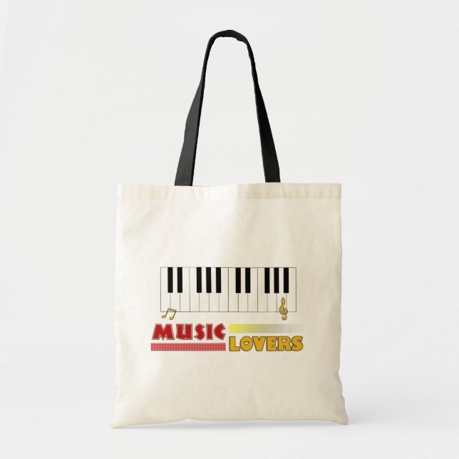 Bolsa Tote Música Amadurece Piano Word Colorida (Frente)