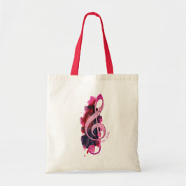 Bolsa Tote Música Bonito Clínica Tinta Rosa Personalizada