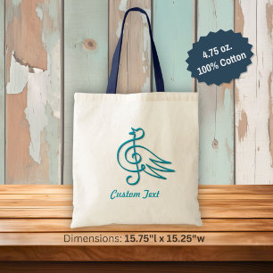 Bolsa Tote Música de pássaro azul grande saco