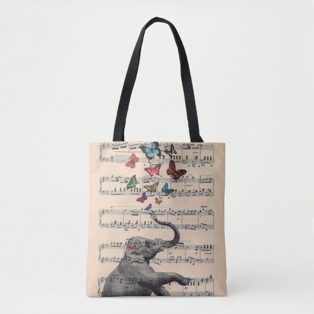 Bolsa Tote Música do elefante (Frente)
