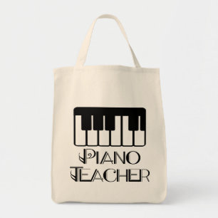 Bolsa Tote Música do teclado do professor de piano