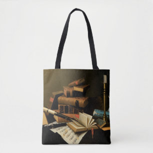 Bolsa Tote Música e Literatura por William Harnett, Arte Fino