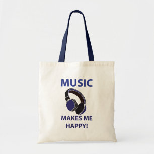 Bolsa Tote Música Fone De Ouvido Me Torna Música Feliz