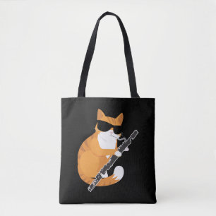 Bolsa Tote Música Gato Sol Óculos Bassonianos Músico Basso