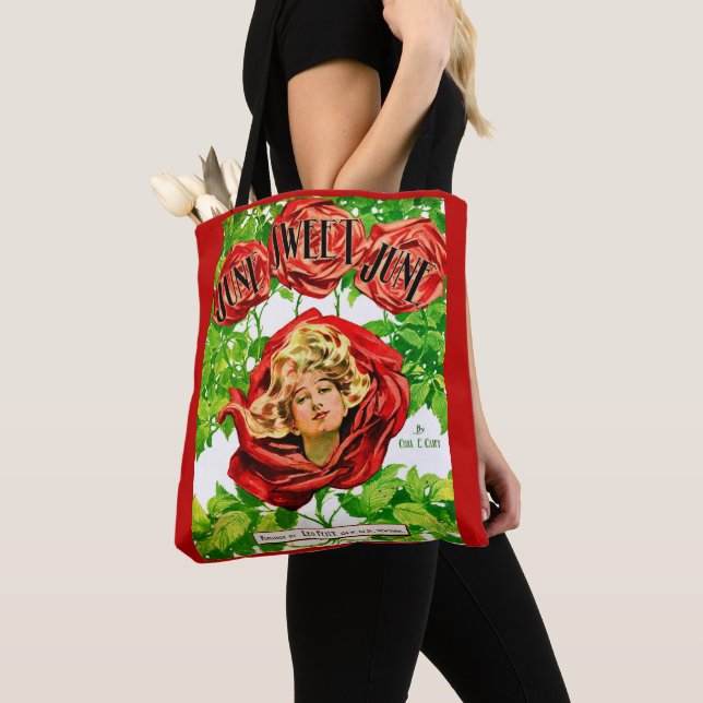 Bolsa Tote Música impressa de junho doce de 1908 (Close Up)