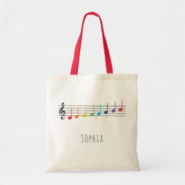 Bolsa Tote Música Lição Rainbow Notes Crianças