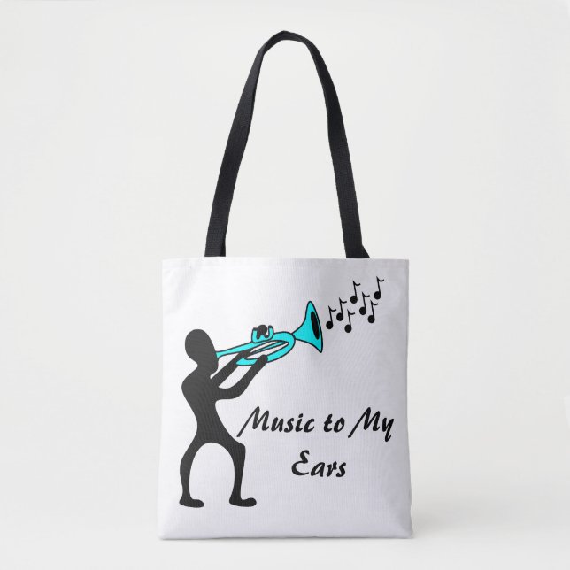 Bolsa Tote Música Mashup Música para meus ouvidos White Jazzy (Frente)