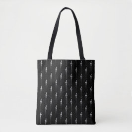 Bolsa Tote Música Motif Derretendo Treble Clef Branco e Preto