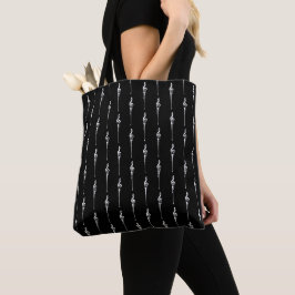 Bolsa Tote Música Motif Derretendo Treble Clef Branco e Preto