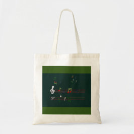 Bolsa Tote Música Notas de Tote Bag Verde