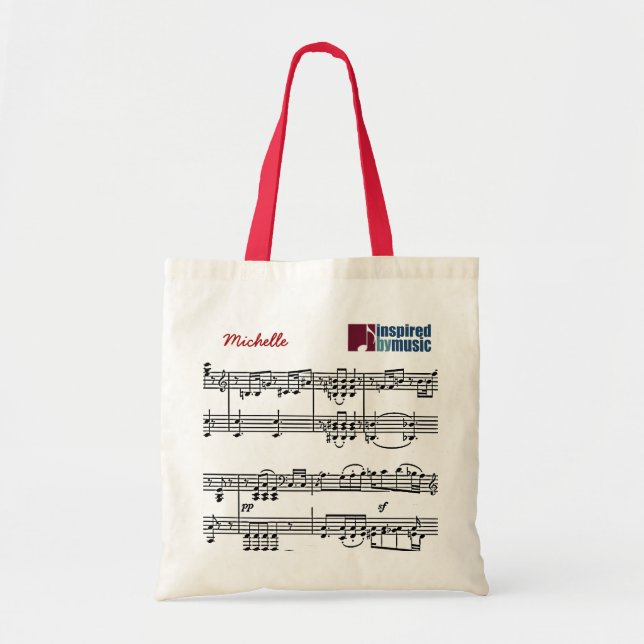 Bolsa Tote música personalizada inspirada (Frente)