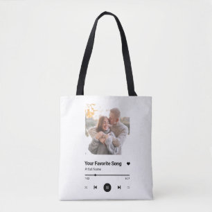 Bolsa Tote Música Personalizada Música Favorita Uma Foto Coff