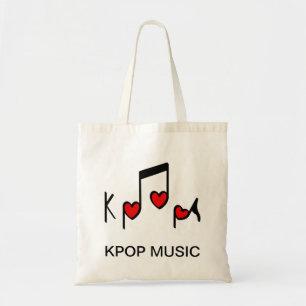 Bolsa Tote Musica pop do coreano do coração!