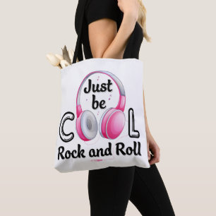 Bolsa Tote Música Por favor, seja Legal Rock and Roll