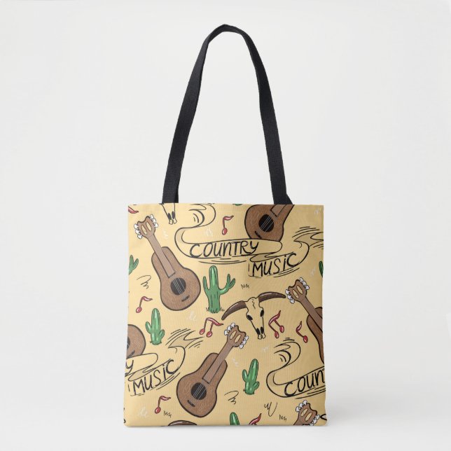 Bolsa Tote Música sertaneja sem descontinuidades com guitarra (Frente)