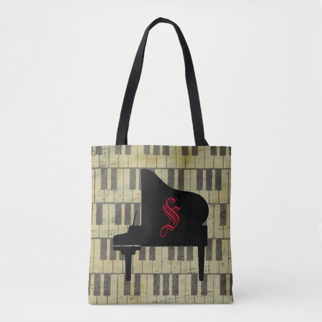 Bolsa Tote Música Tema Piano Book Token Bag Nota Música (Frente)