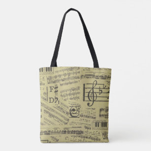 Bolsa Tote Música tema toalha de som nota de piano