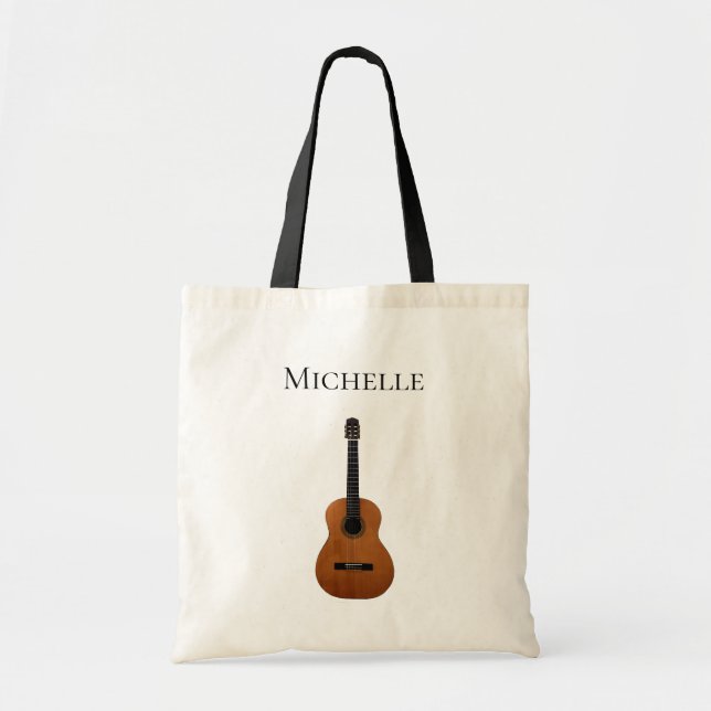 Bolsa Tote Musical Acoustic Guitar Personalizado (Frente)