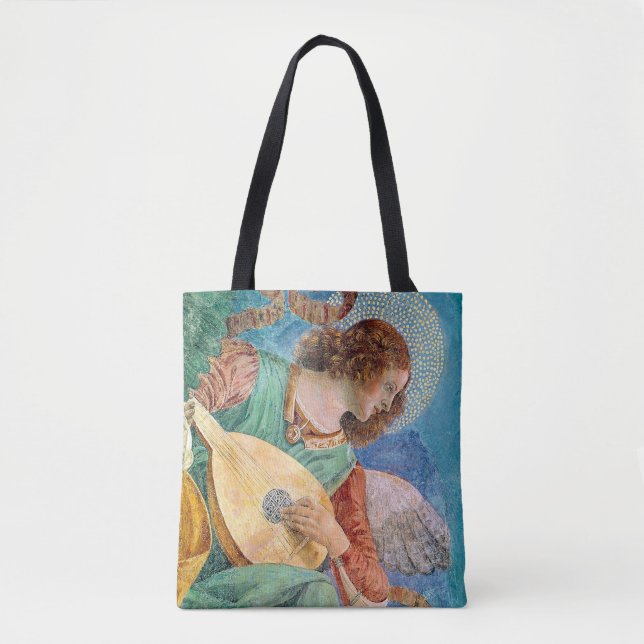 Bolsa Tote Musical angel playing guitar (Frente)