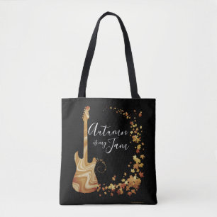Bolsa Tote Musical Guitar Bag Autumn É Minha Banda Musical Ja