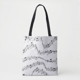 Bolsa Tote musical musical preto-e-branco