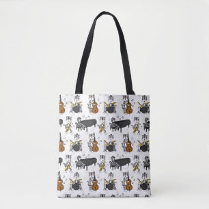 Bolsa Tote Músico de Jazz Saxofone Piano Baixo Bateria