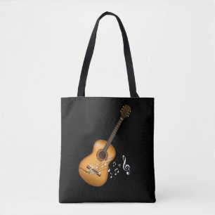 Bolsa Tote Músico de Notas Musicais do Aoustic Guitar Player