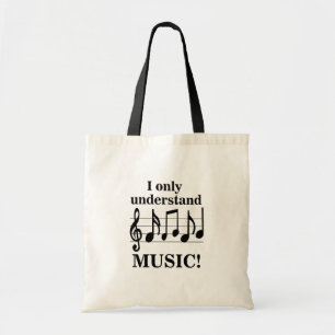 Bolsa Tote Músico Notas Musicais Preto e Branco