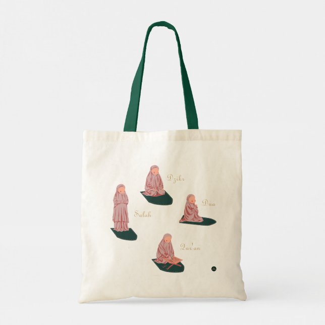 Bolsa Tote Muslimah Salah, Dzikr, Dua, Qur'an (Verso)