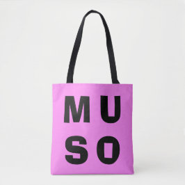 Bolsa Tote Muso Pink Black Contemporâneo Musical Lover