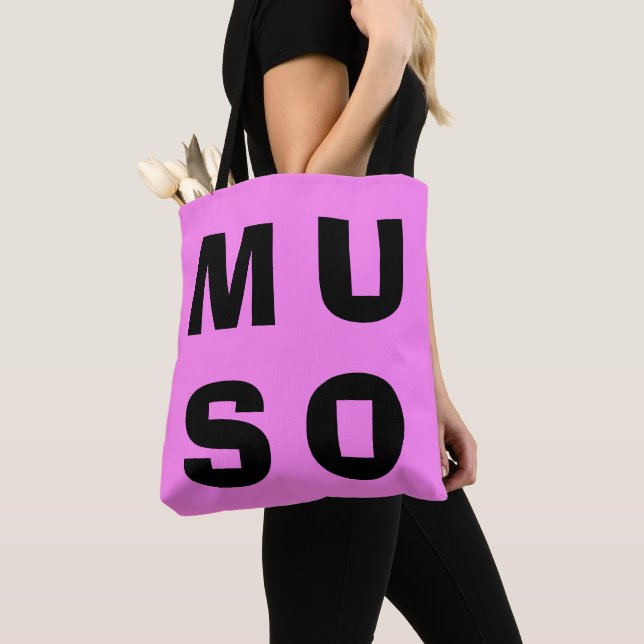 Bolsa Tote Muso Pink Black Contemporâneo Musical Lover (Close Up)