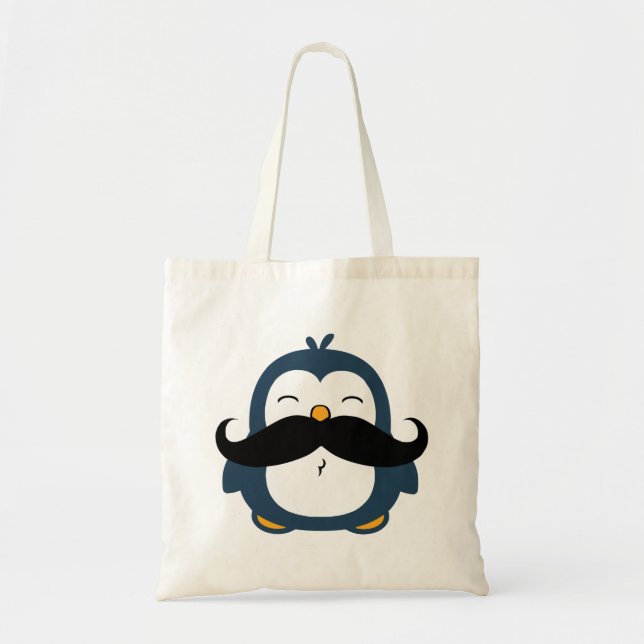 Bolsa Tote Mustache Penguin (Frente)