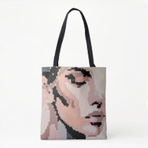 Muted Pixel Woman with Empowering Quote