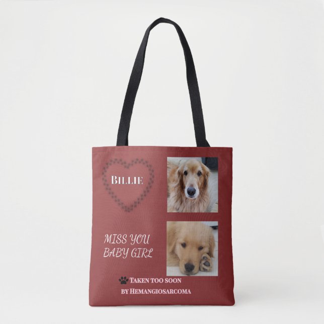 Bolsa Tote Muted Red Double-Sided Pet Tribute (Frente)