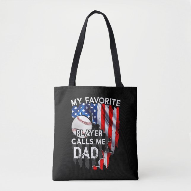 Bolsa Tote My Favorite Player Calls Me Dad Baseball (Frente)