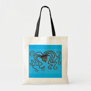 Bolsa Tote Mycenaean Grego Inspirou Azul Octopus Tote Bag