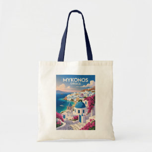 Bolsa Tote Mykonos Grécia Costa Viagem Arte Vintage