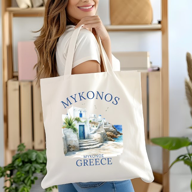 Bolsa Tote Mykonos in Watercolor Bliss (Criador carregado)