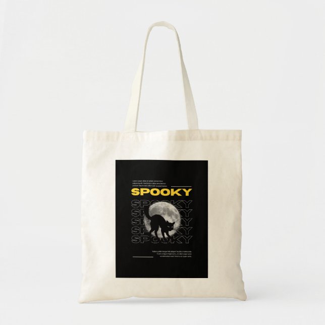 Bolsa Tote Mystic Black Cat e Moon Aestic Tote Bag (Frente)