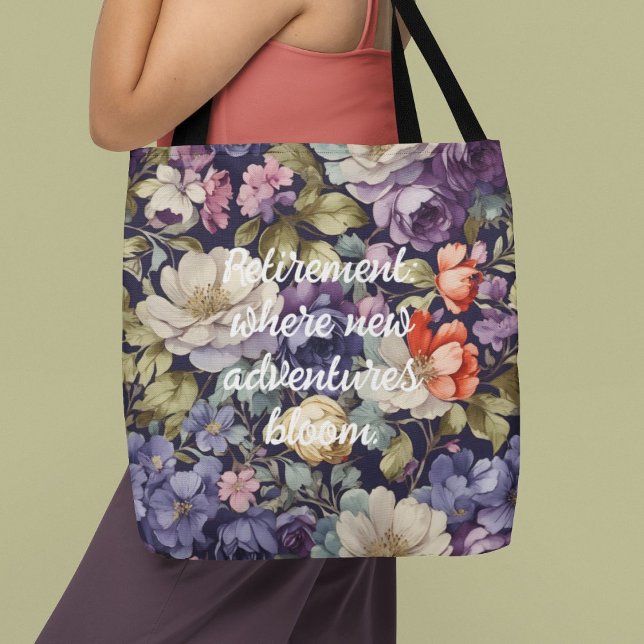 Bolsa Tote Mystic Flowers Custom Retirement Oferece presentes (Mystic Flowers Custom Retirement Gifts for Her Mom)