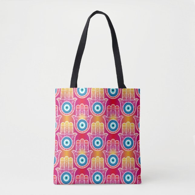 Bolsa Tote Mystic hamsa: design de ornamentado sem soldadura  (Frente)