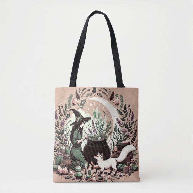 Bolsa Tote Mystic Herbalist: A Arte de Bruxaria e Healin (Frente)