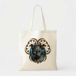 Bolsa Tote Mystical cat of Egypt, black as night,