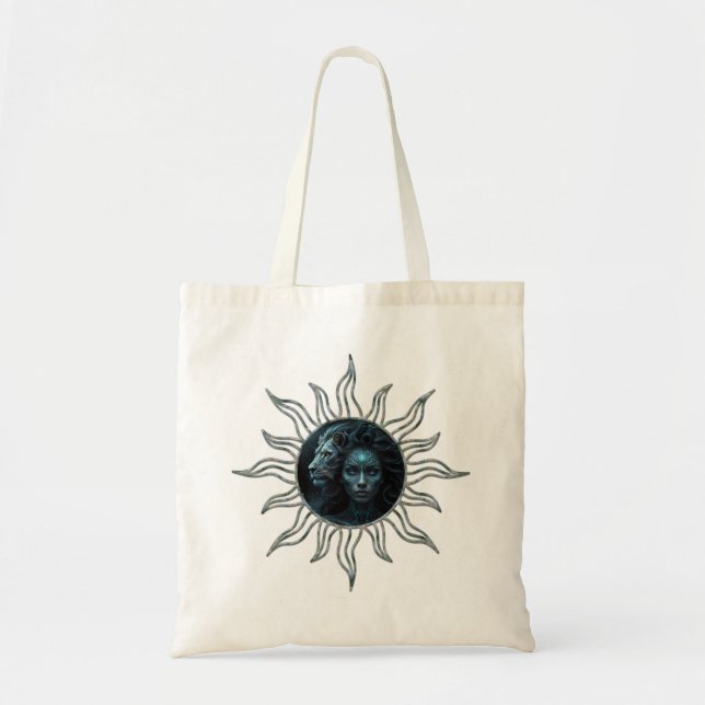 Bolsa Tote Mystical connection,  mystical woman and the lion. (Frente)