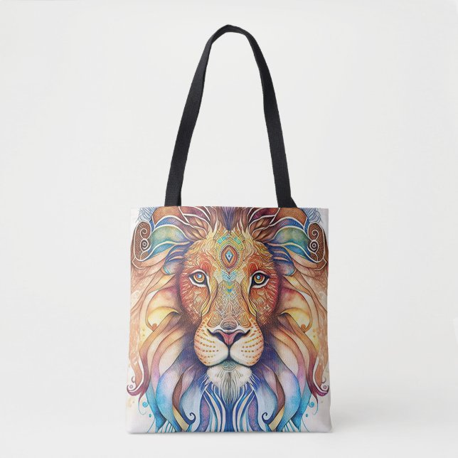 Bolsa Tote Mystical Watercolor Lion Tool Bag (Frente)