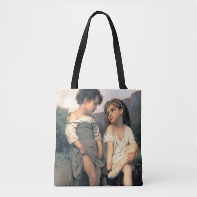 Bolsa Tote Na borda do Brook, Bouguereau (Frente)