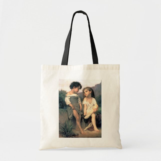 Bolsa Tote Na borda do Brook, Bouguereau (Frente)