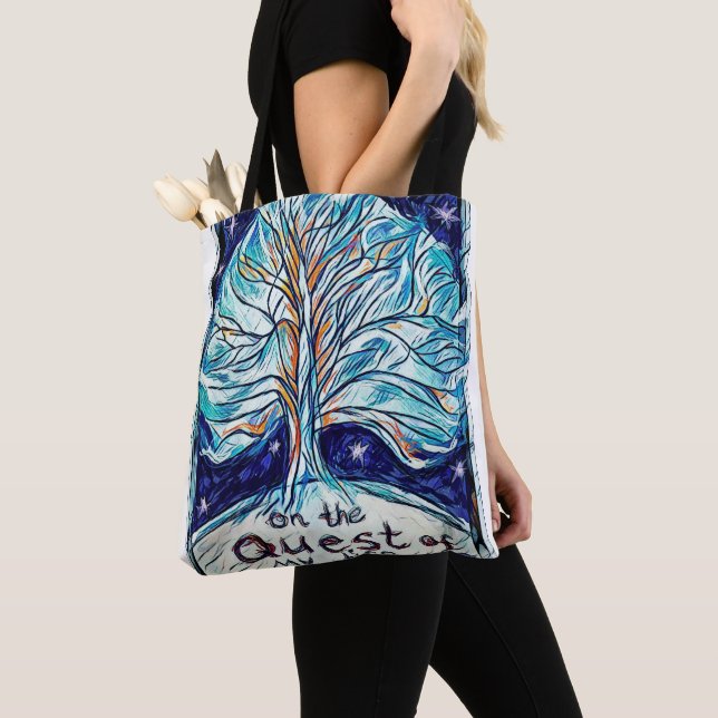 Bolsa Tote Na Busca da Minha Vida - Árvore - Estrelas. (Close Up)