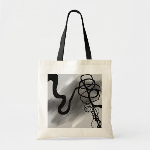 Bolsa Tote Na Grade: Abstrato Cinza, Preto e Branco
